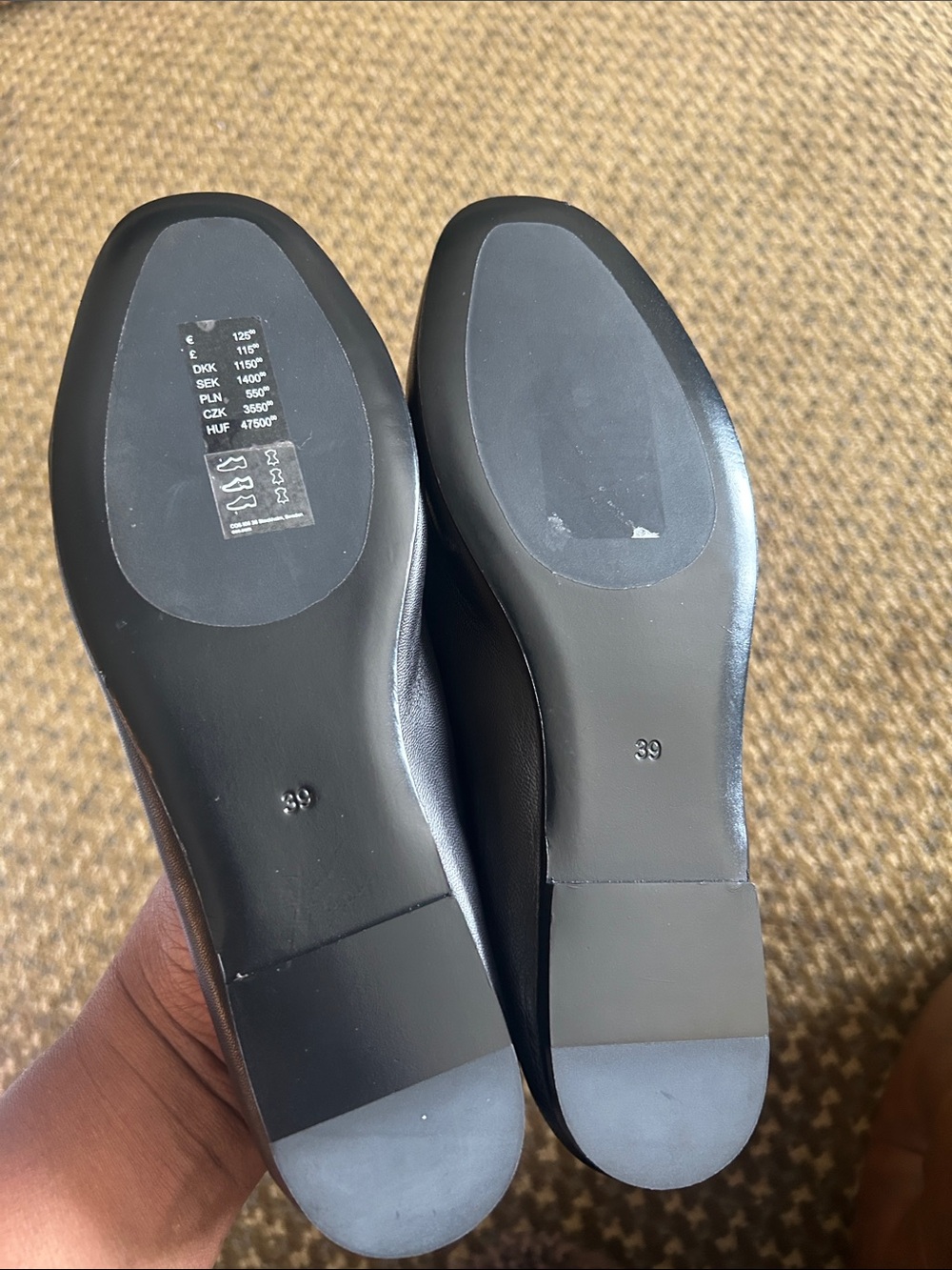 COS Black Leather Strap Mary Jane Flats - Picture 4 of 6